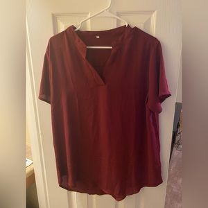Women’s large short sleeve red blouse